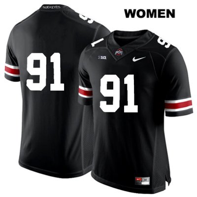 Women's NCAA Ohio State Buckeyes Drue Chrisman #91 College Stitched No Name Authentic Nike White Number Black Football Jersey QN20K33YO